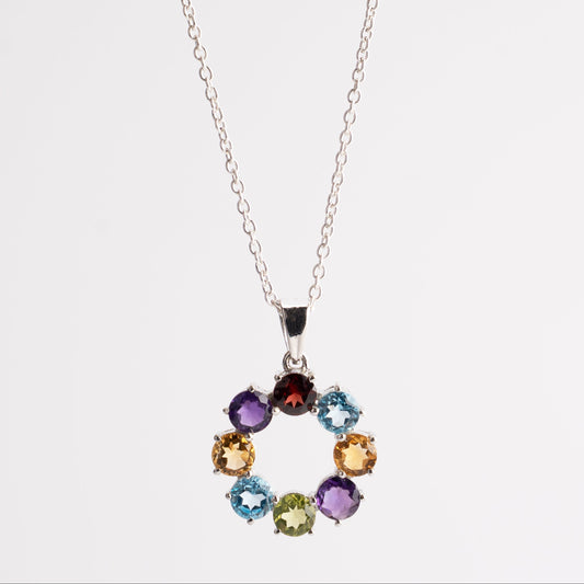 Rainbow Radiance Halo Necklace