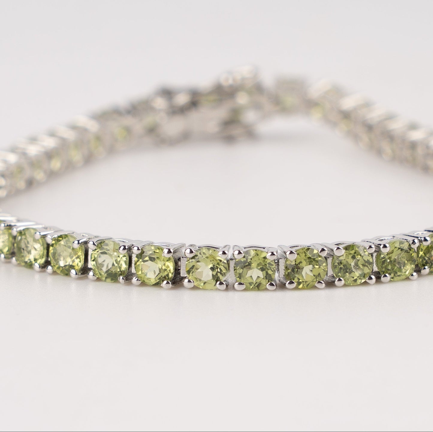 Peridot Tennis Bracelet Silver