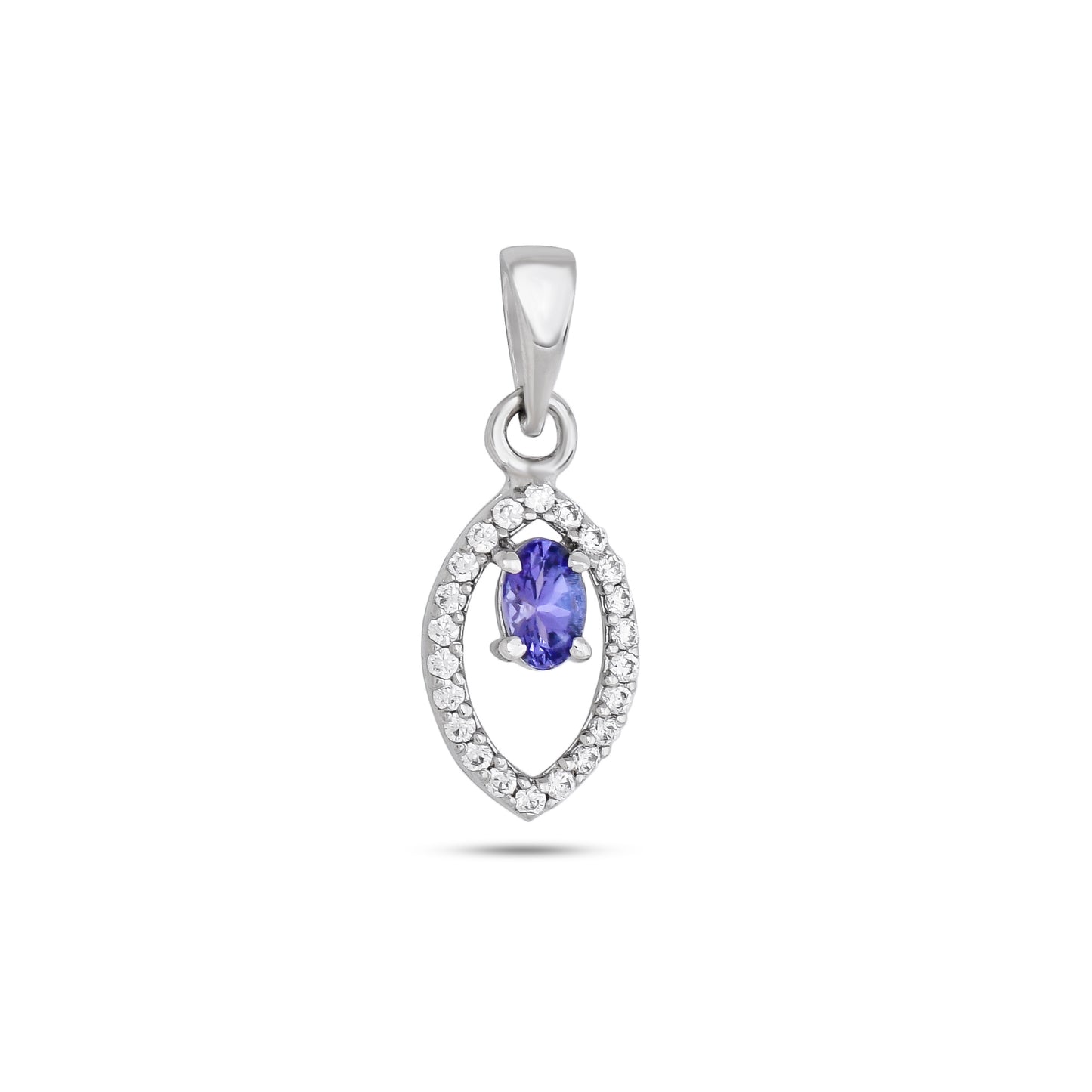 Lavender Tanzanite Sparkle Pendant in Silver Halo Setting