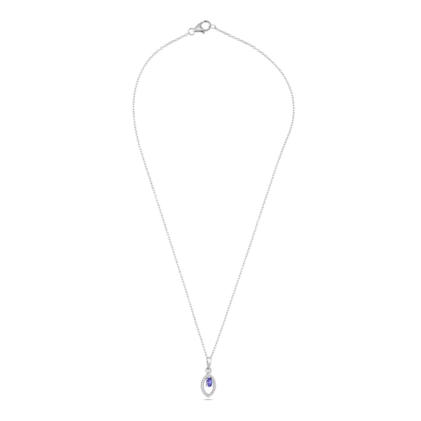 Lavender Tanzanite Sparkle Pendant in Silver Halo Setting
