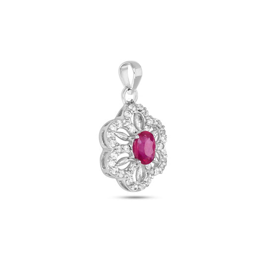 Celestial Flower: Sapphire/ Ruby Kissed in Cubic Zirconia
