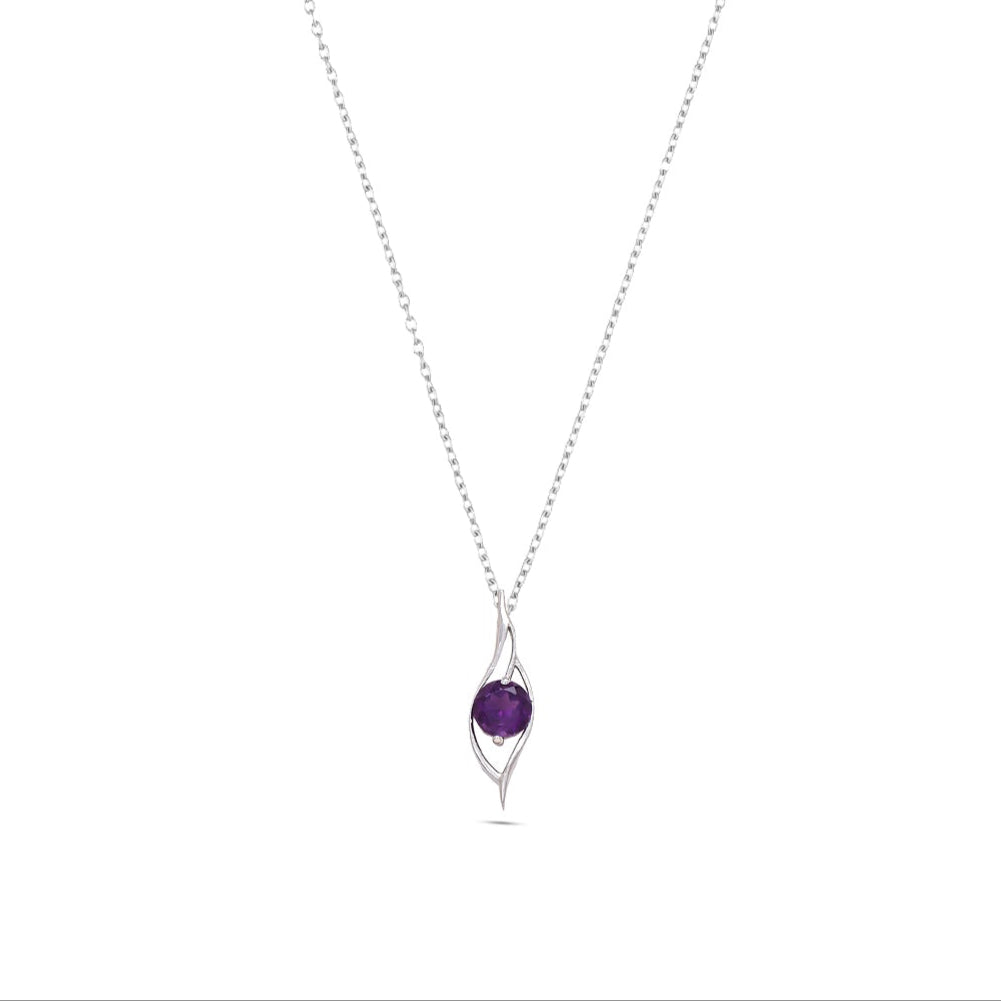 Whisper Flame Silver Pendant - Amethyst / Garnet / Peridot
