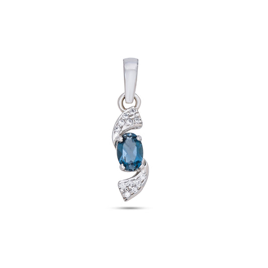 Elegant Tanzanite / Topaz Pendant Necklace in Sterling Silver – Minimalist Birthstone Jewelry for Women
