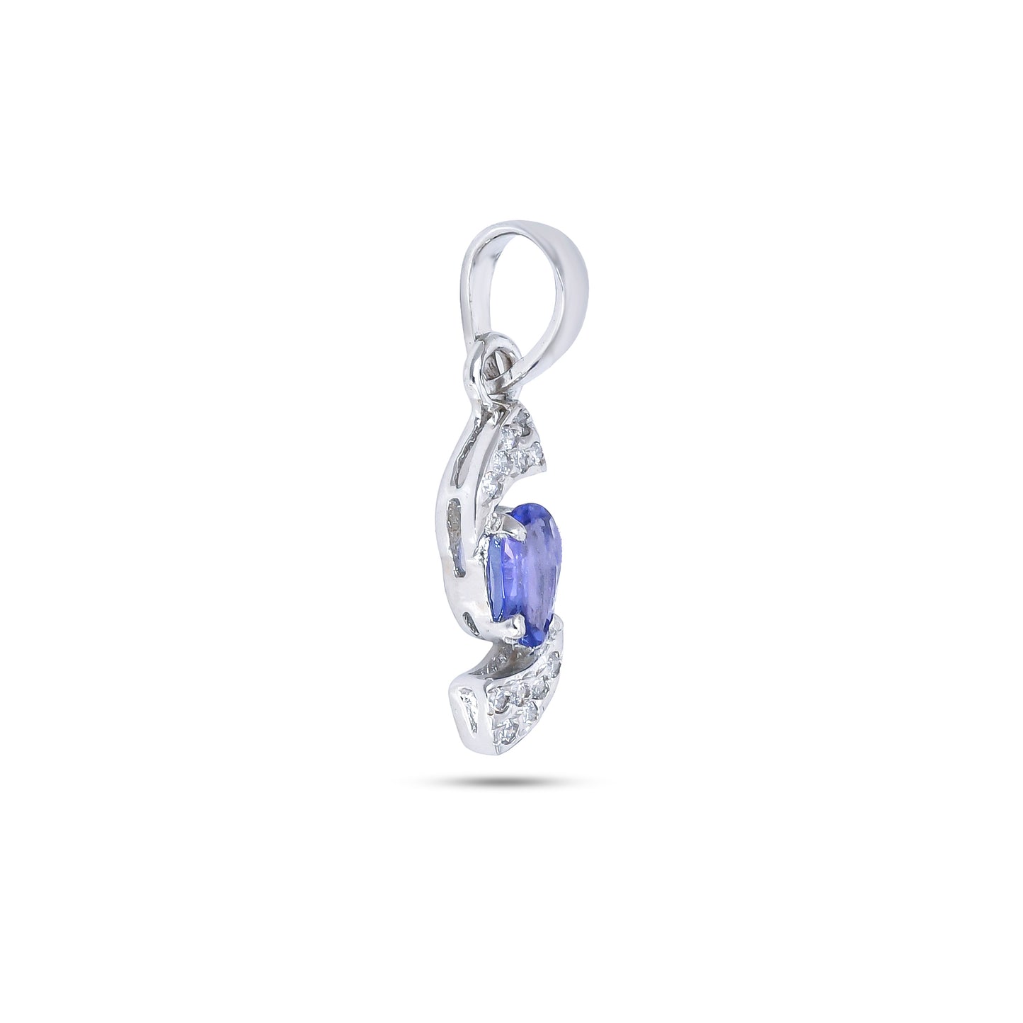 Elegant Tanzanite / Topaz Pendant Necklace in Sterling Silver – Minimalist Birthstone Jewelry for Women