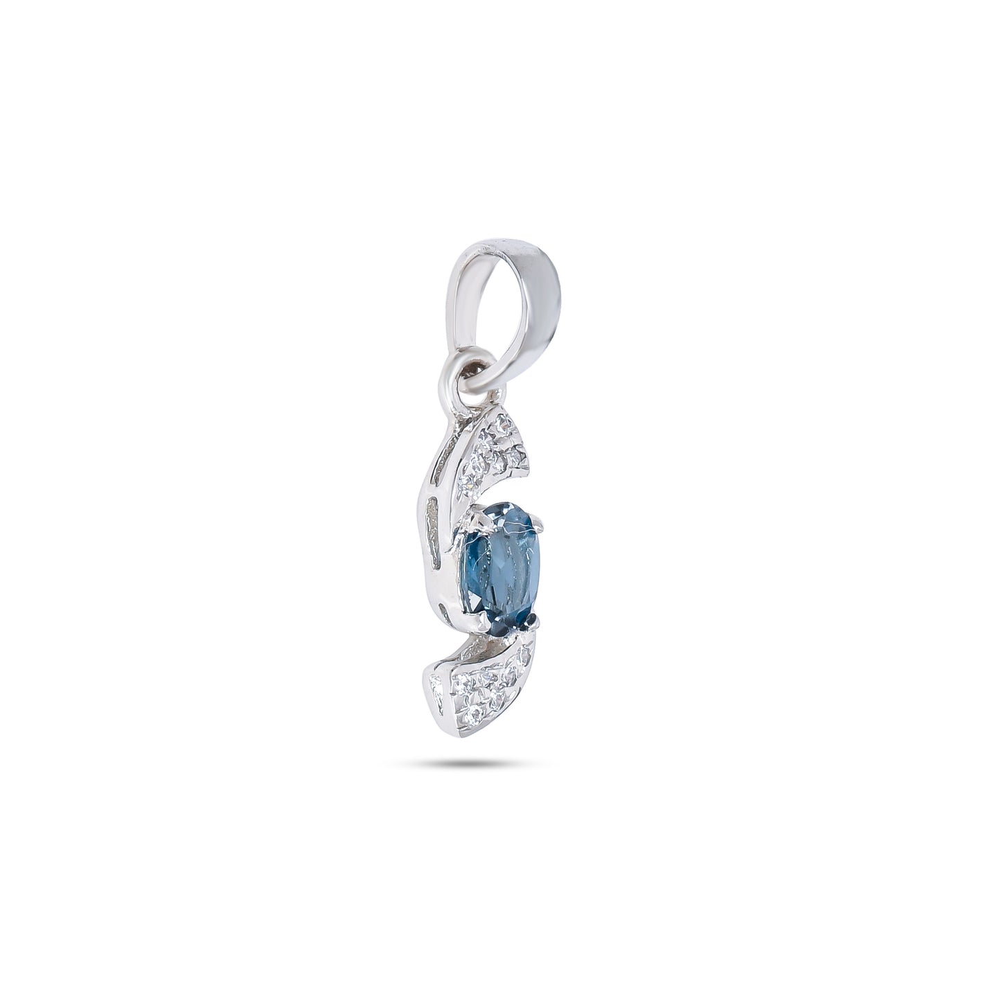 Elegant Tanzanite / Topaz Pendant Necklace in Sterling Silver – Minimalist Birthstone Jewelry for Women