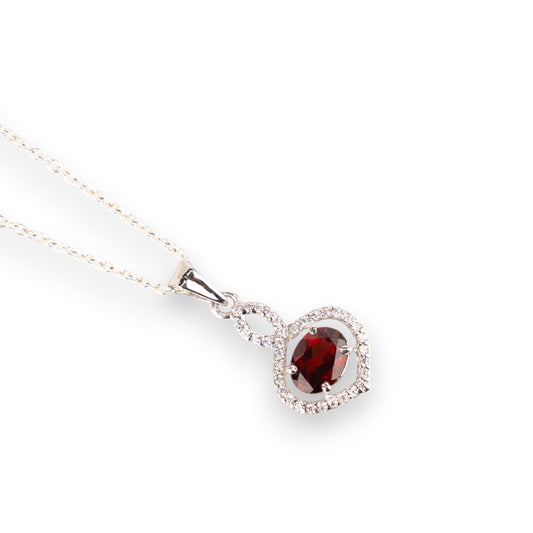 Stunning Garnet / Blue Topaz in Sterling Silver with Zircon Accents
