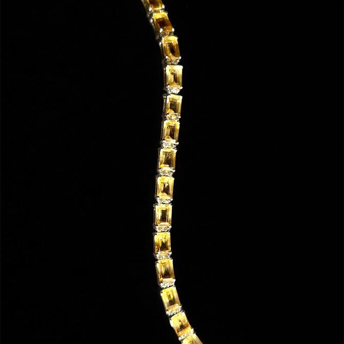 Sterling Sliver Citrine Tennis Bracelet"