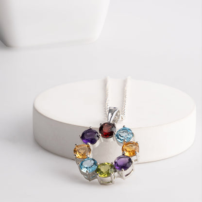 Rainbow Radiance Halo Necklace