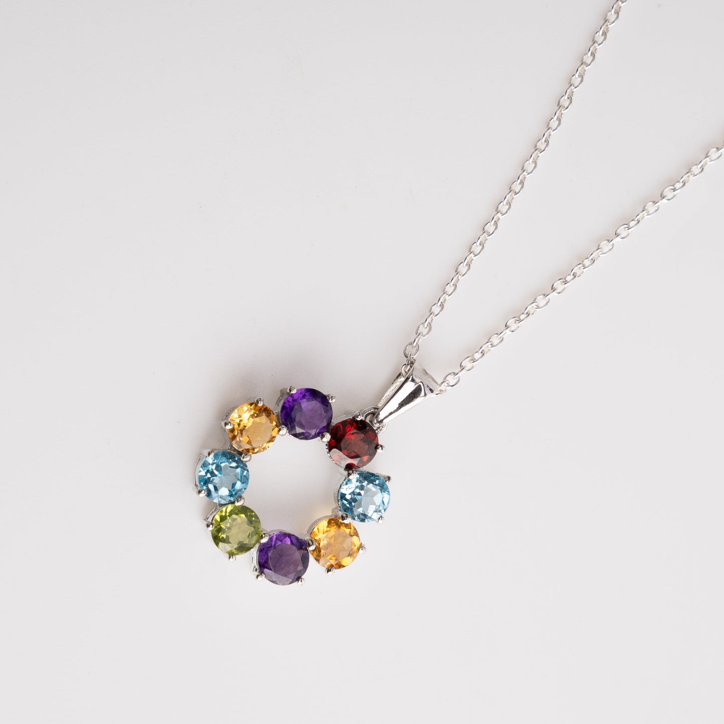 Rainbow Radiance Halo Necklace