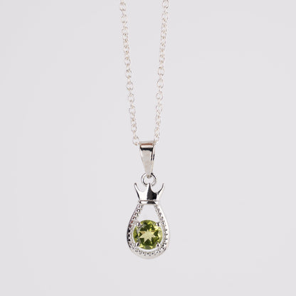 Sterling Silver Teardrop Pendant – Elegant Birthstone Necklace Charm