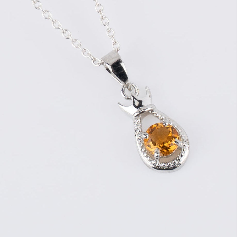 Sterling Silver Teardrop Pendant – Elegant Birthstone Necklace Charm