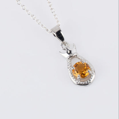 Sterling Silver Teardrop Pendant – Elegant Birthstone Necklace Charm