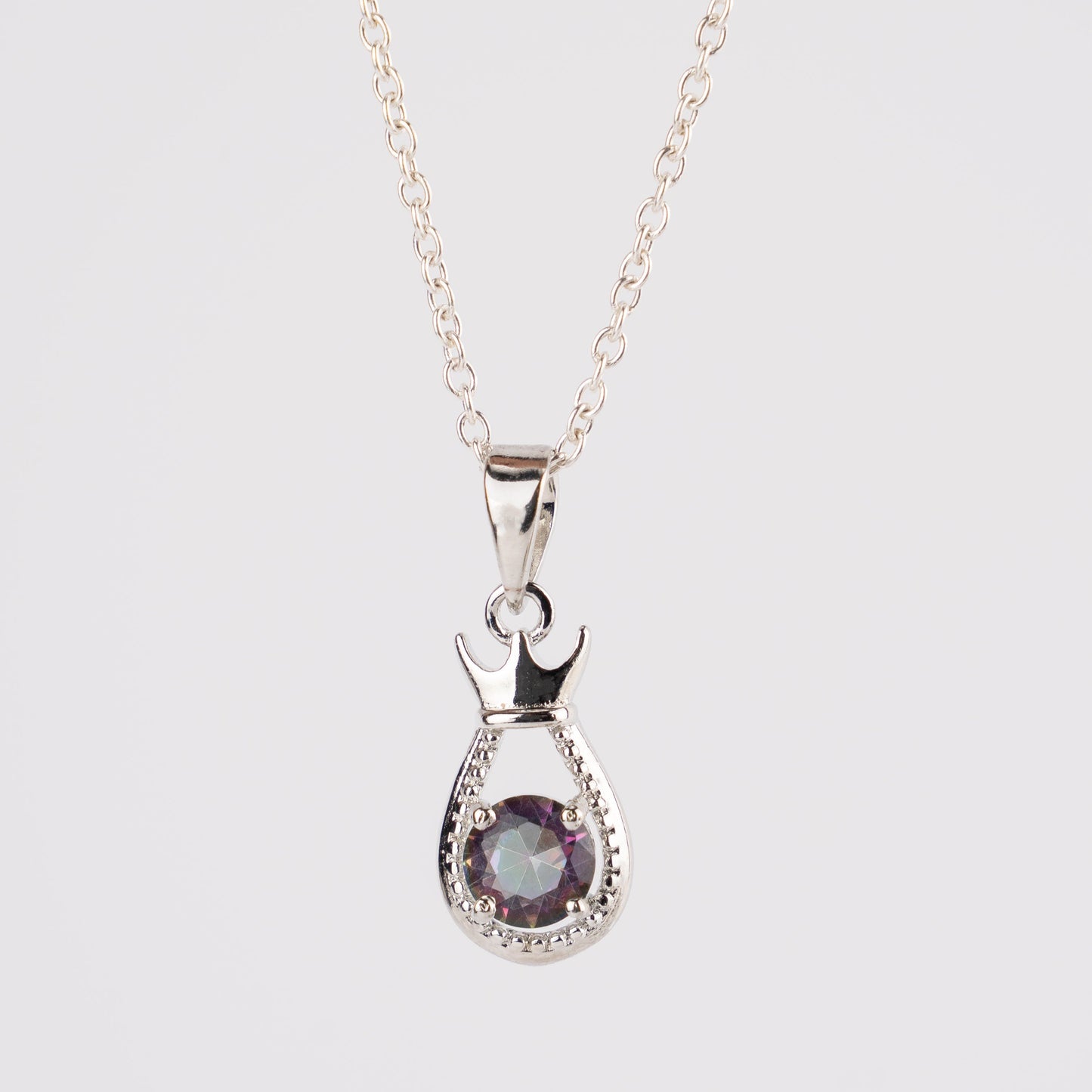 Sterling Silver Teardrop Pendant – Elegant Birthstone Necklace Charm