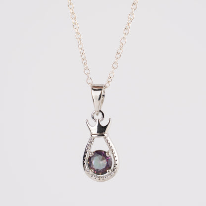Sterling Silver Teardrop Pendant – Elegant Birthstone Necklace Charm