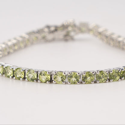 Peridot Tennis Bracelet Silver