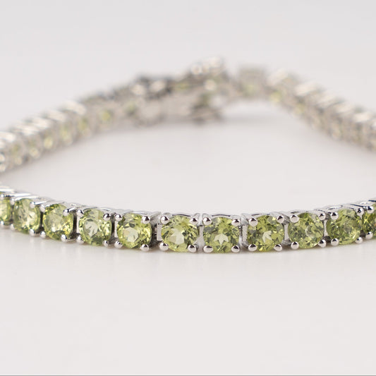 Peridot Tennis Bracelet Silver