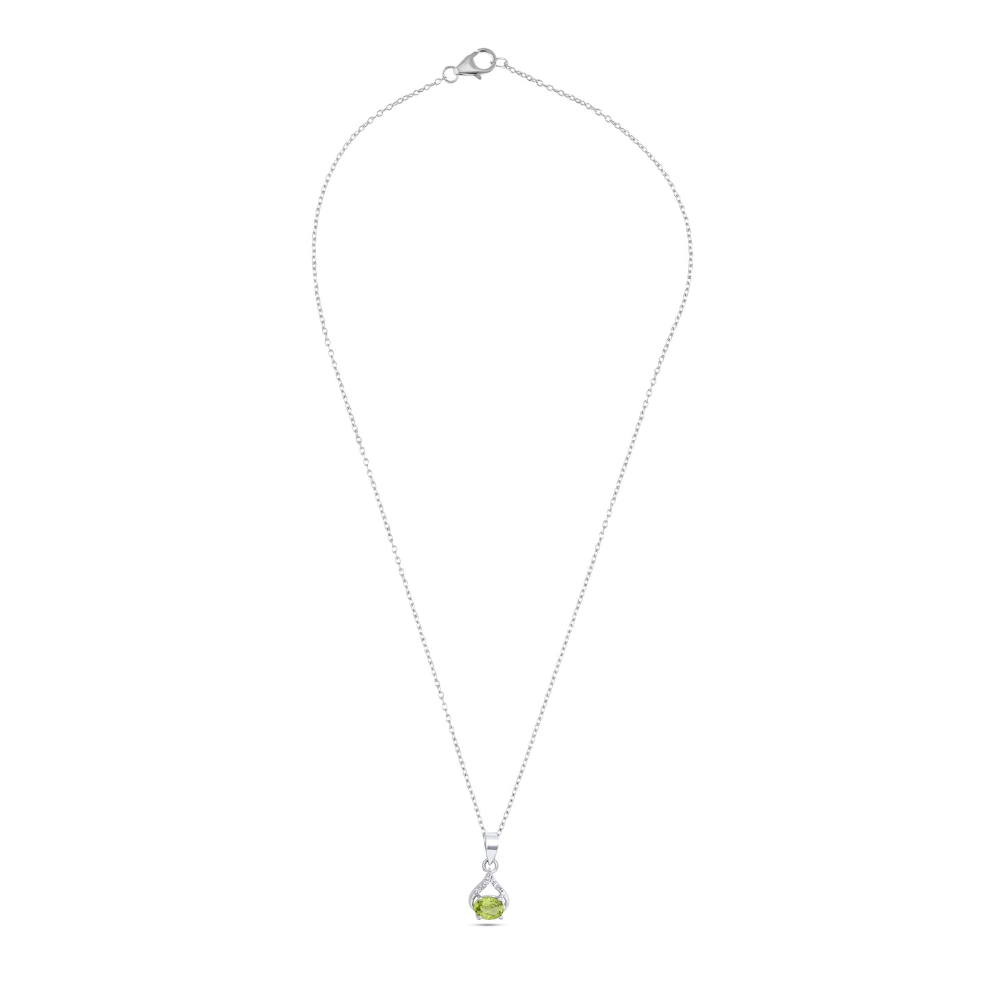 Vine Curve Peridot/Amethyst/Garnet Gemstone Silver Pendant