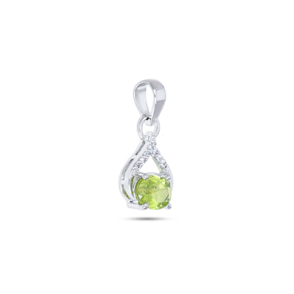 Vine Curve Peridot/Amethyst/Garnet Gemstone Silver Pendant