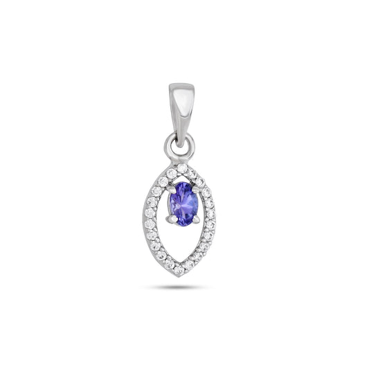 Lavender Tanzanite Sparkle Pendant in Silver Halo Setting