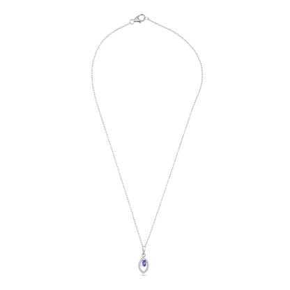 Lavender Tanzanite Sparkle Pendant in Silver Halo Setting