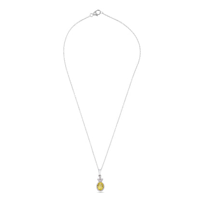 925 Sterling Silver Green Amethyst Pendant with CZ Accents – Pineapple Design Jewelry for Women