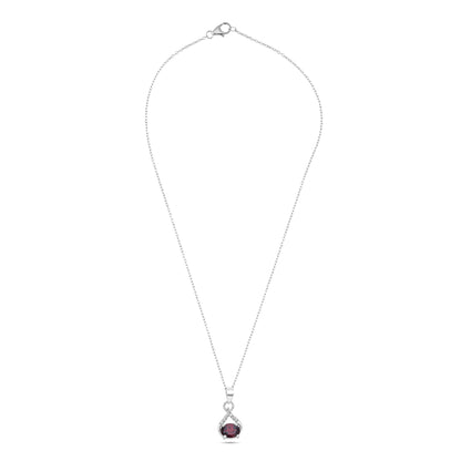 Vine Curve Peridot/Amethyst/Garnet Gemstone Silver Pendant