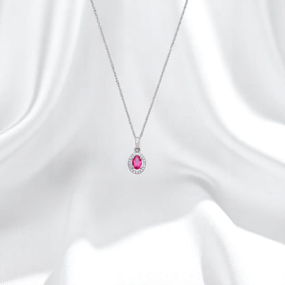 Glamour Glow: Pink Topaz Gemstone Pendant with White Cubic Zirconia Accents