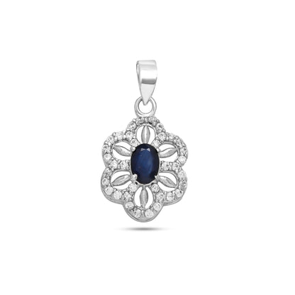 Celestial Flower: Sapphire/ Ruby Kissed in Cubic Zirconia