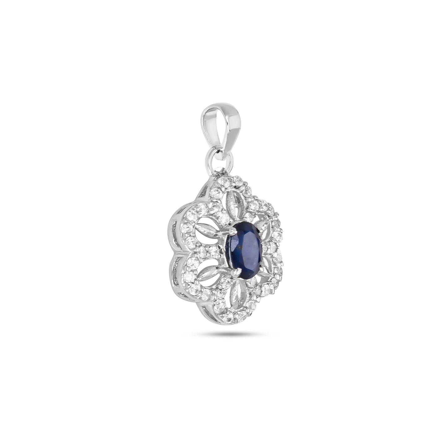 Celestial Flower: Sapphire/ Ruby Kissed in Cubic Zirconia