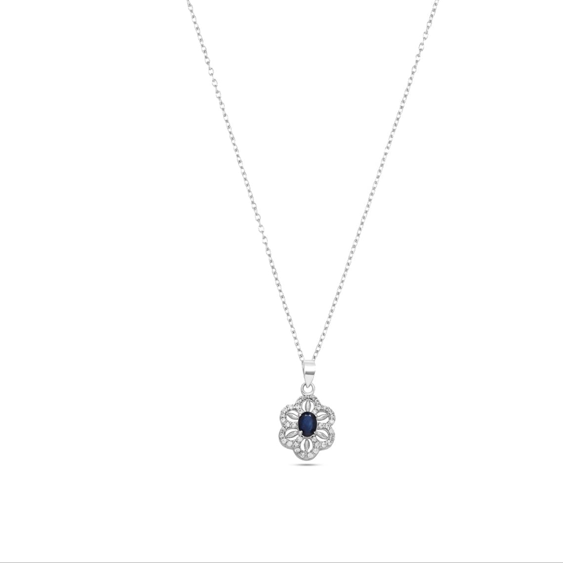 Celestial Flower: Sapphire/ Ruby Kissed in Cubic Zirconia