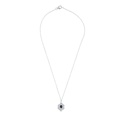 Celestial Flower: Sapphire/ Ruby Kissed in Cubic Zirconia