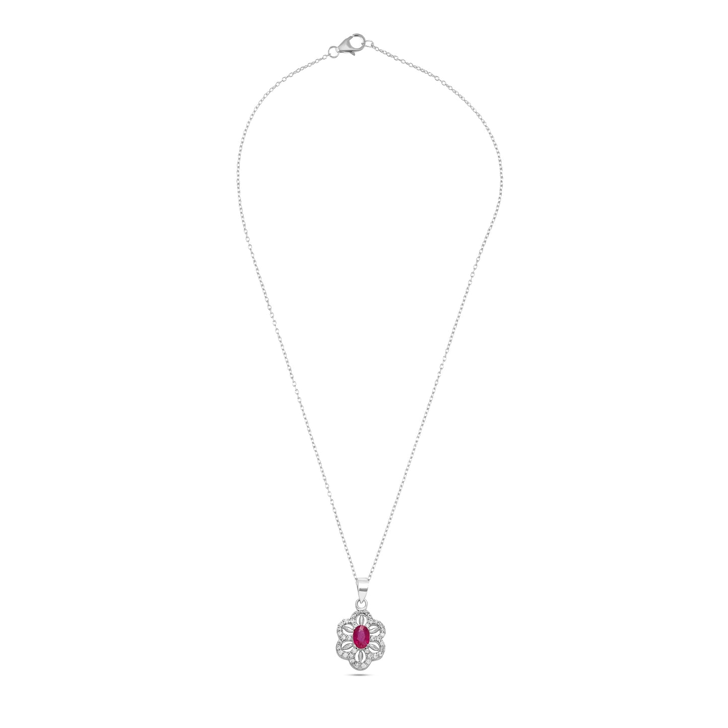 Celestial Flower: Sapphire/ Ruby Kissed in Cubic Zirconia
