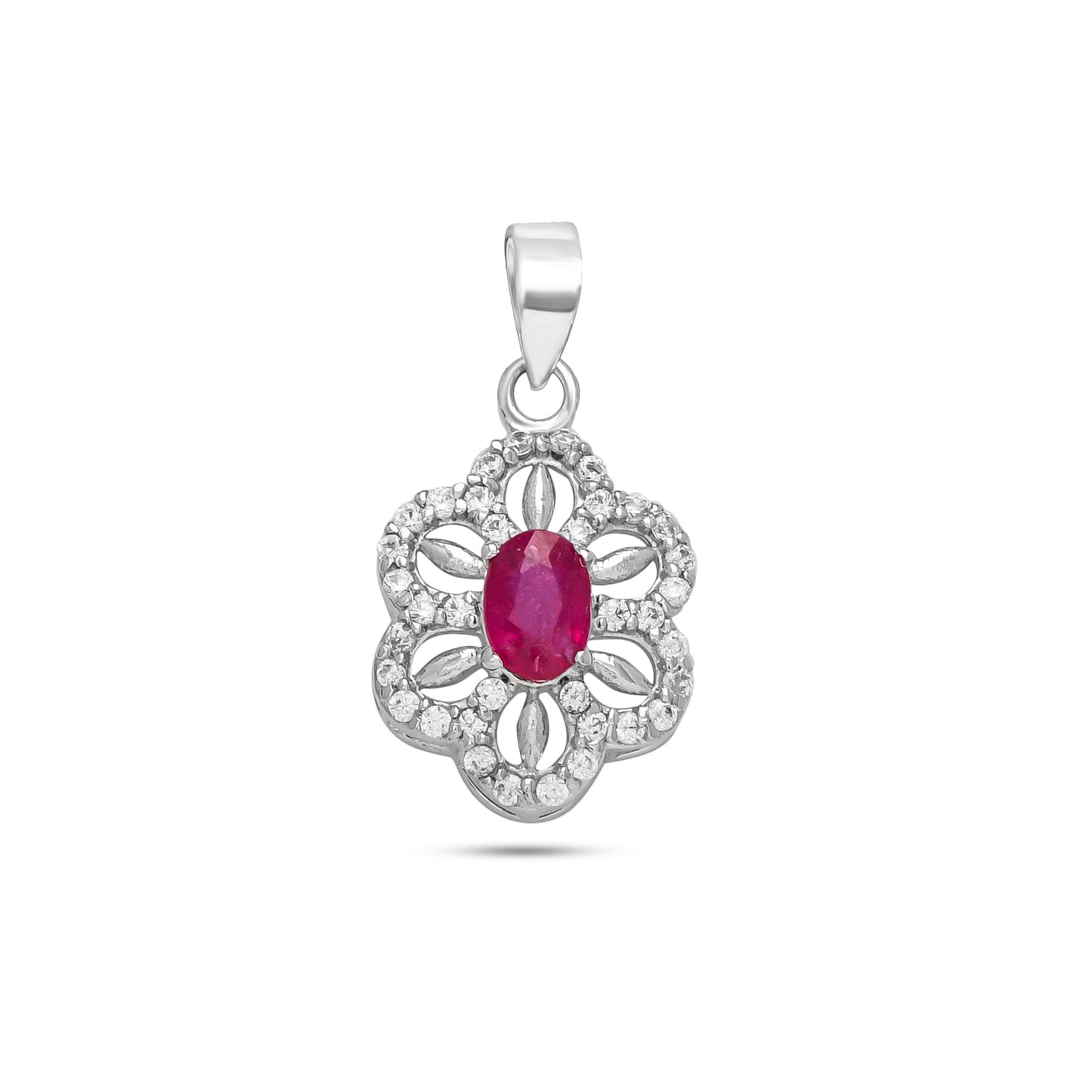 Celestial Flower: Sapphire/ Ruby Kissed in Cubic Zirconia
