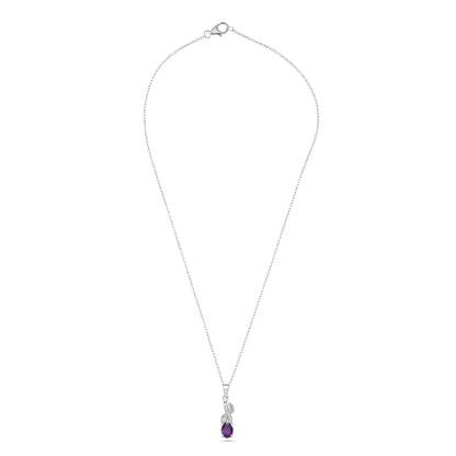 Autumn Glow Leaf Pendant - Citrine / Amethyst