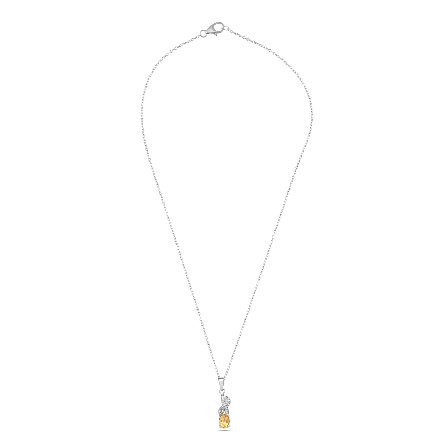 Autumn Glow Leaf Pendant - Citrine / Amethyst