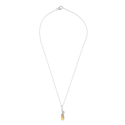 Autumn Glow Leaf Pendant - Citrine / Amethyst