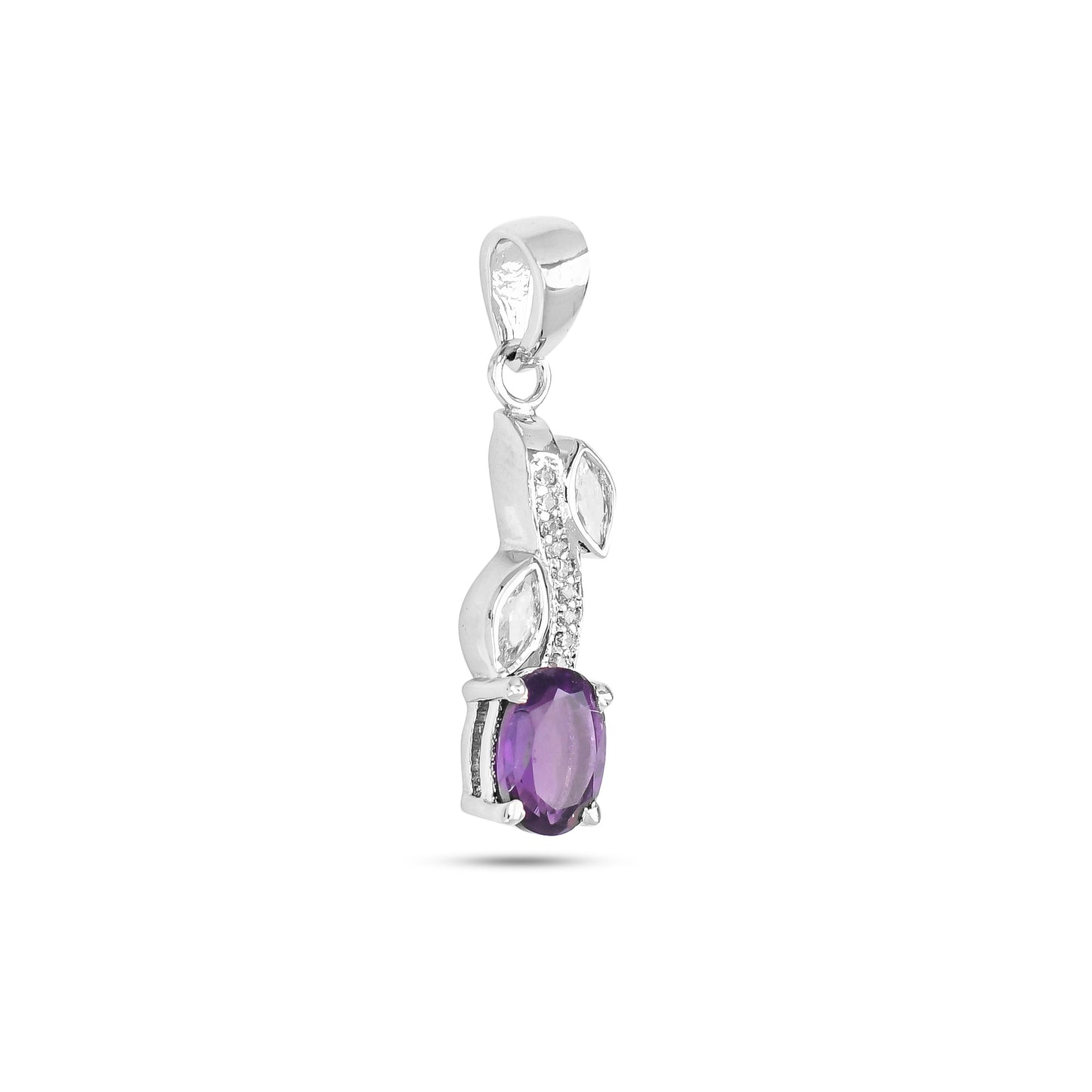 Autumn Glow Leaf Pendant - Citrine / Amethyst
