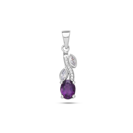 Autumn Glow Leaf Pendant - Citrine / Amethyst