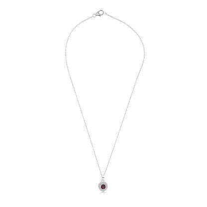 Heart-Shaped Garnet Pendant Necklace in Sterling Silver – January Birthstone Jewelry