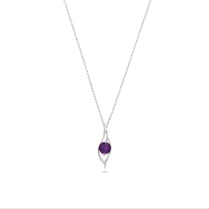 Whisper Flame Silver Pendant - Amethyst / Garnet / Peridot