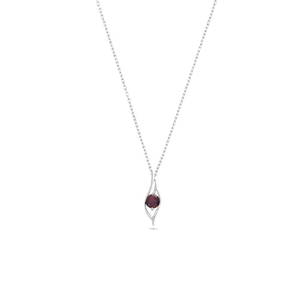 Whisper Flame Silver Pendant - Amethyst / Garnet / Peridot