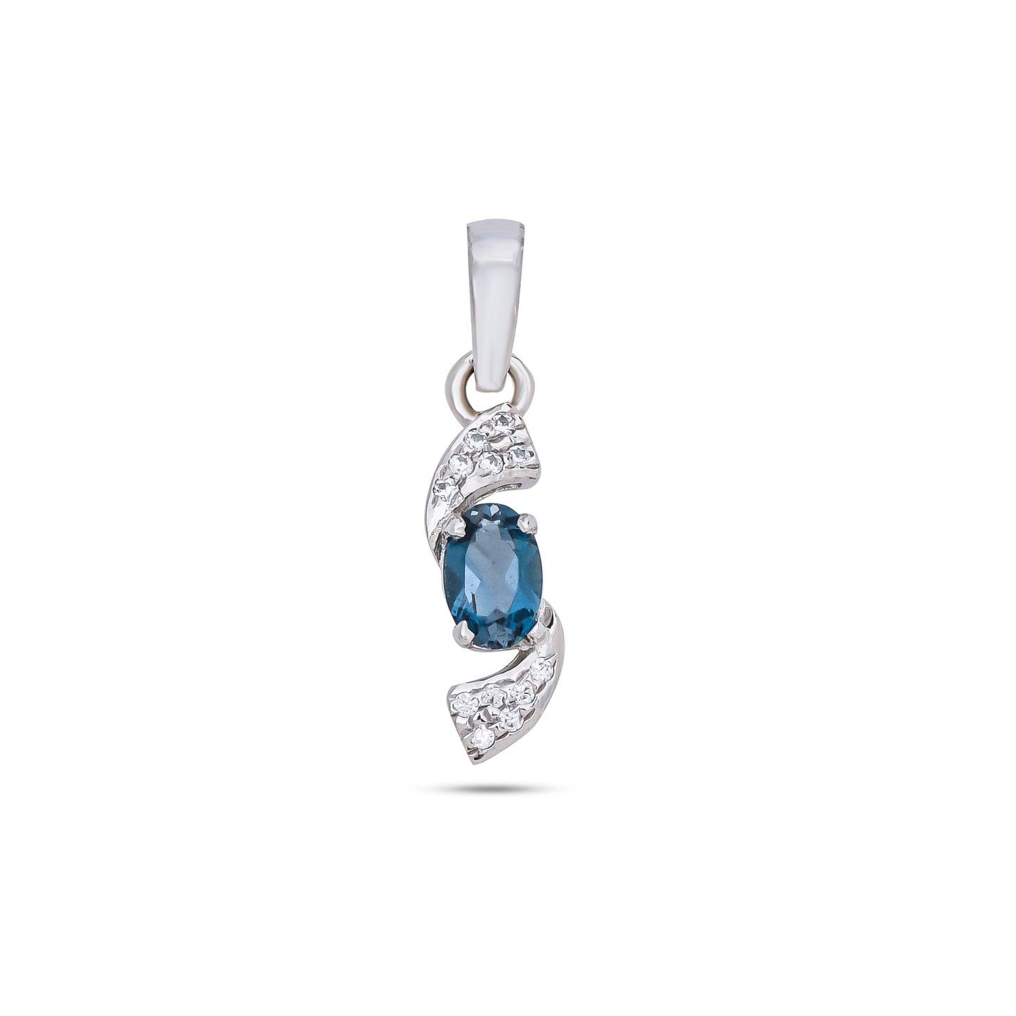 Elegant Tanzanite / Topaz Pendant Necklace in Sterling Silver – Minimalist Birthstone Jewelry for Women