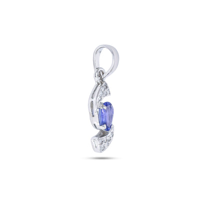 Elegant Tanzanite / Topaz Pendant Necklace in Sterling Silver – Minimalist Birthstone Jewelry for Women