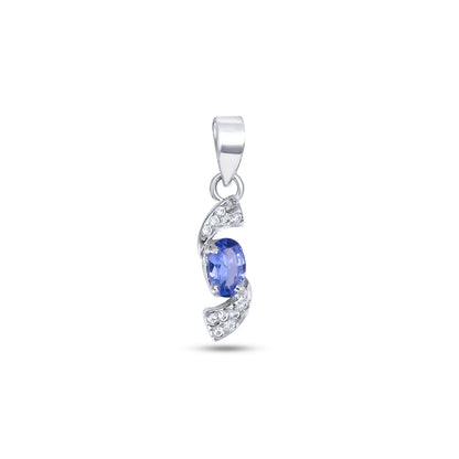 Elegant Tanzanite / Topaz Pendant Necklace in Sterling Silver – Minimalist Birthstone Jewelry for Women