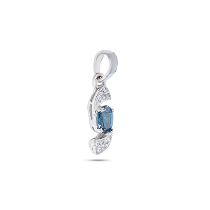 Elegant Tanzanite / Topaz Pendant Necklace in Sterling Silver – Minimalist Birthstone Jewelry for Women