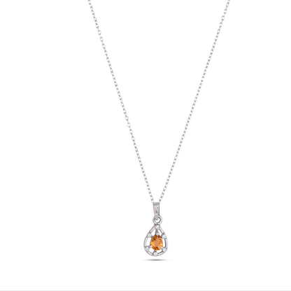 Teardrop Elegance Silver Pendant in Garnet / Blue Topaz / Citrine