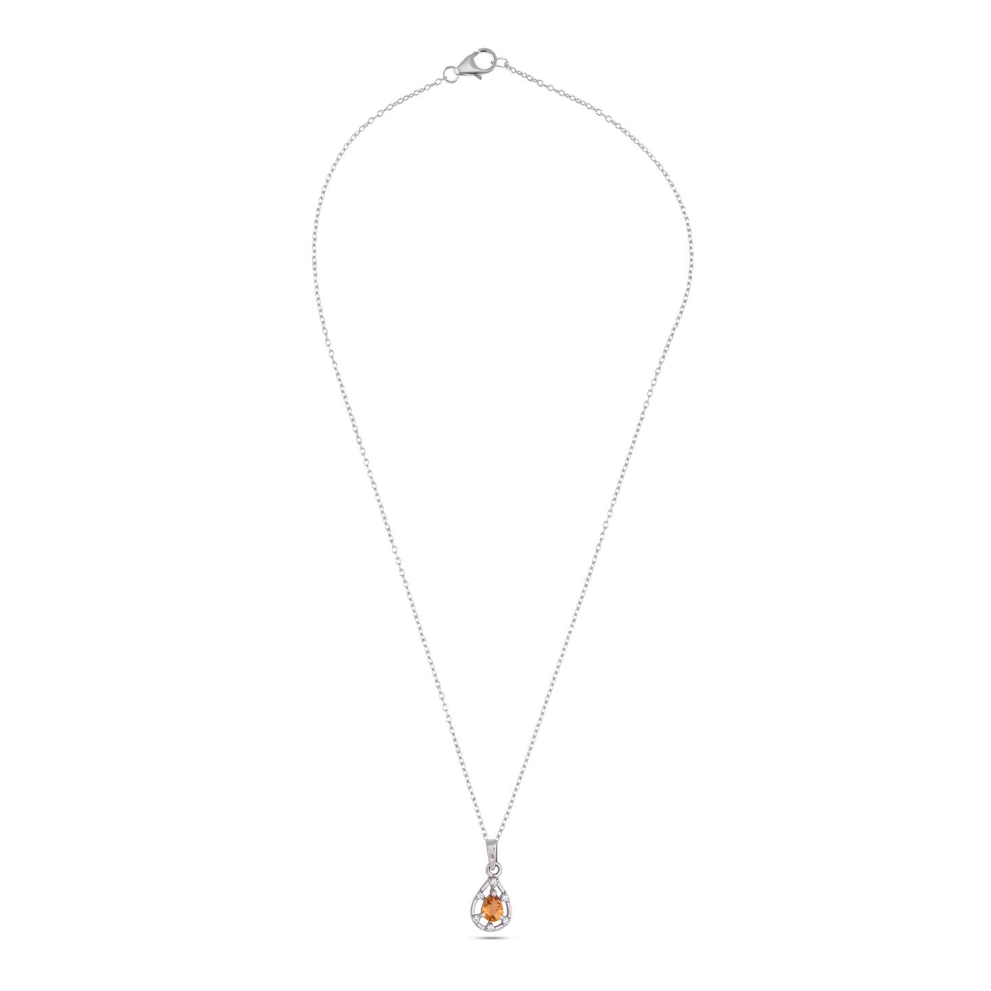 Teardrop Elegance Silver Pendant in Garnet / Blue Topaz / Citrine