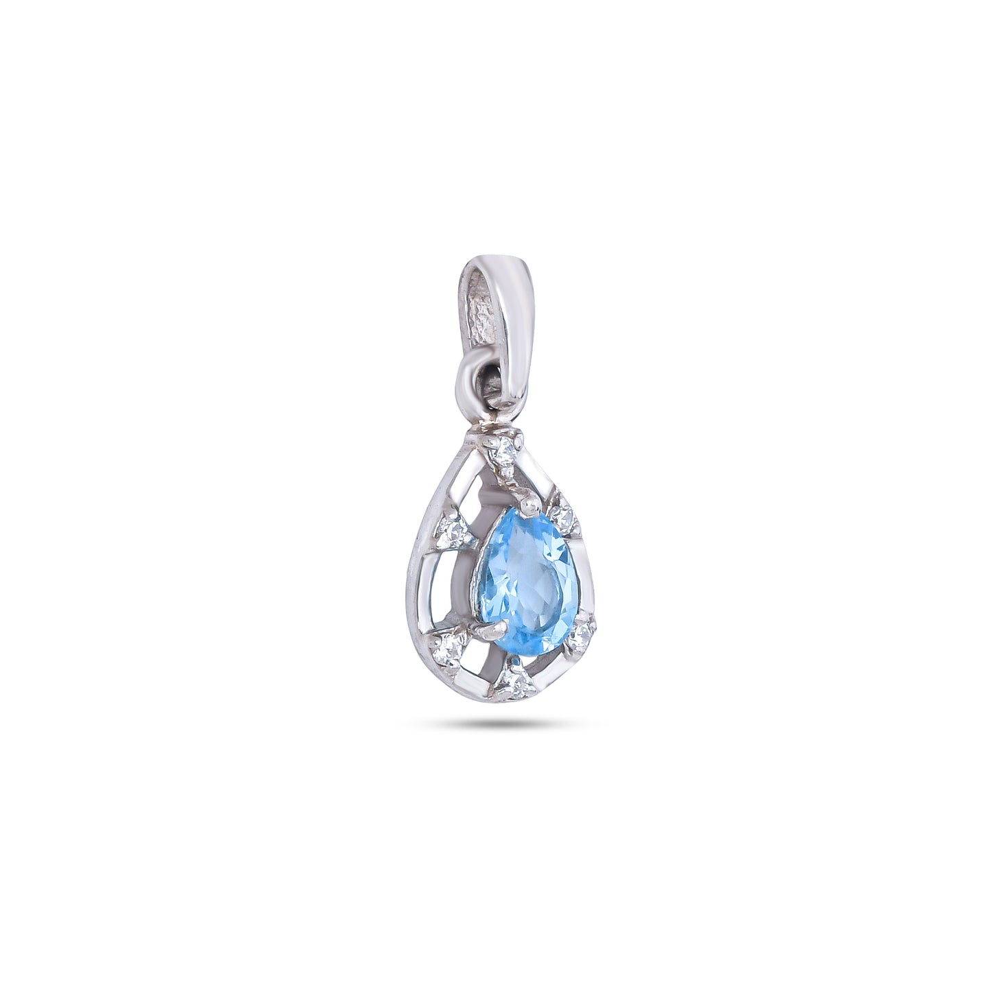 Teardrop Elegance Silver Pendant in Garnet / Blue Topaz / Citrine
