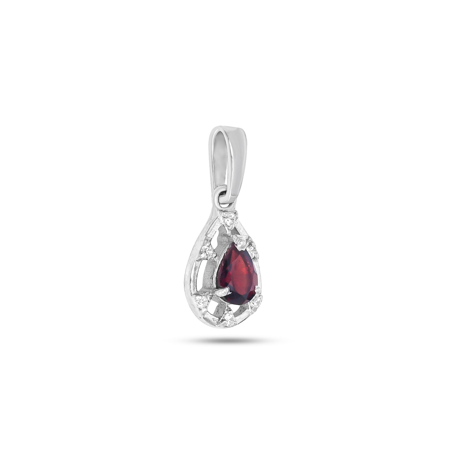 Teardrop Elegance Silver Pendant in Garnet / Blue Topaz / Citrine