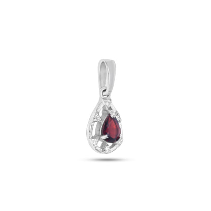 Teardrop Elegance Silver Pendant in Garnet / Blue Topaz / Citrine